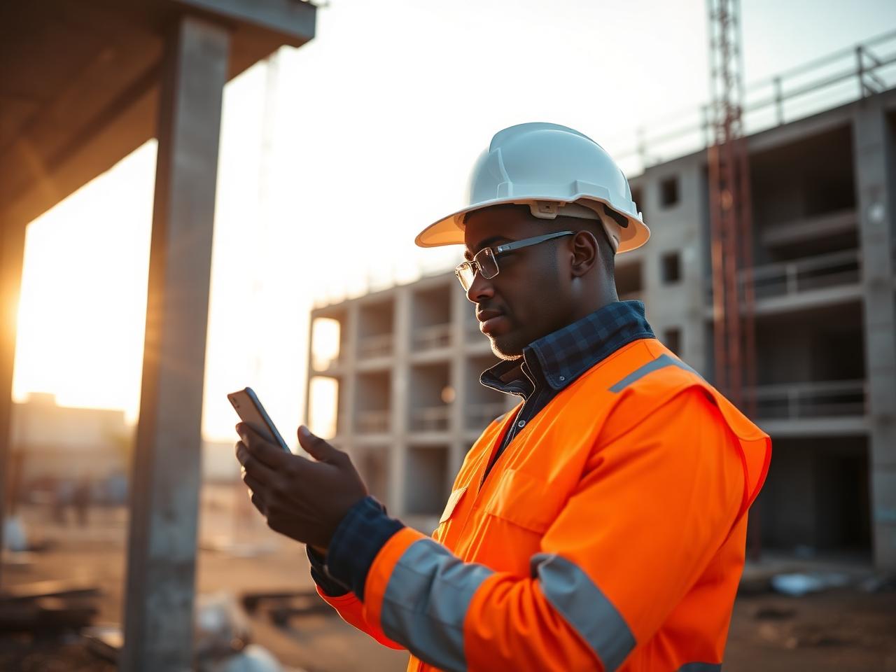 Contractor reading a SettleMe demand notice on site